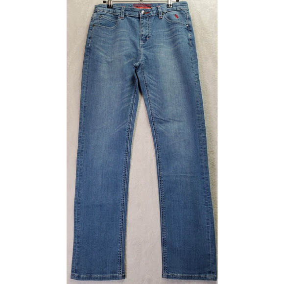 Ferrani Jeans Boys 16 Blue‎ Denim Cotton Stretch Light Wash Pockets Straight Leg - Picture 1 of 10